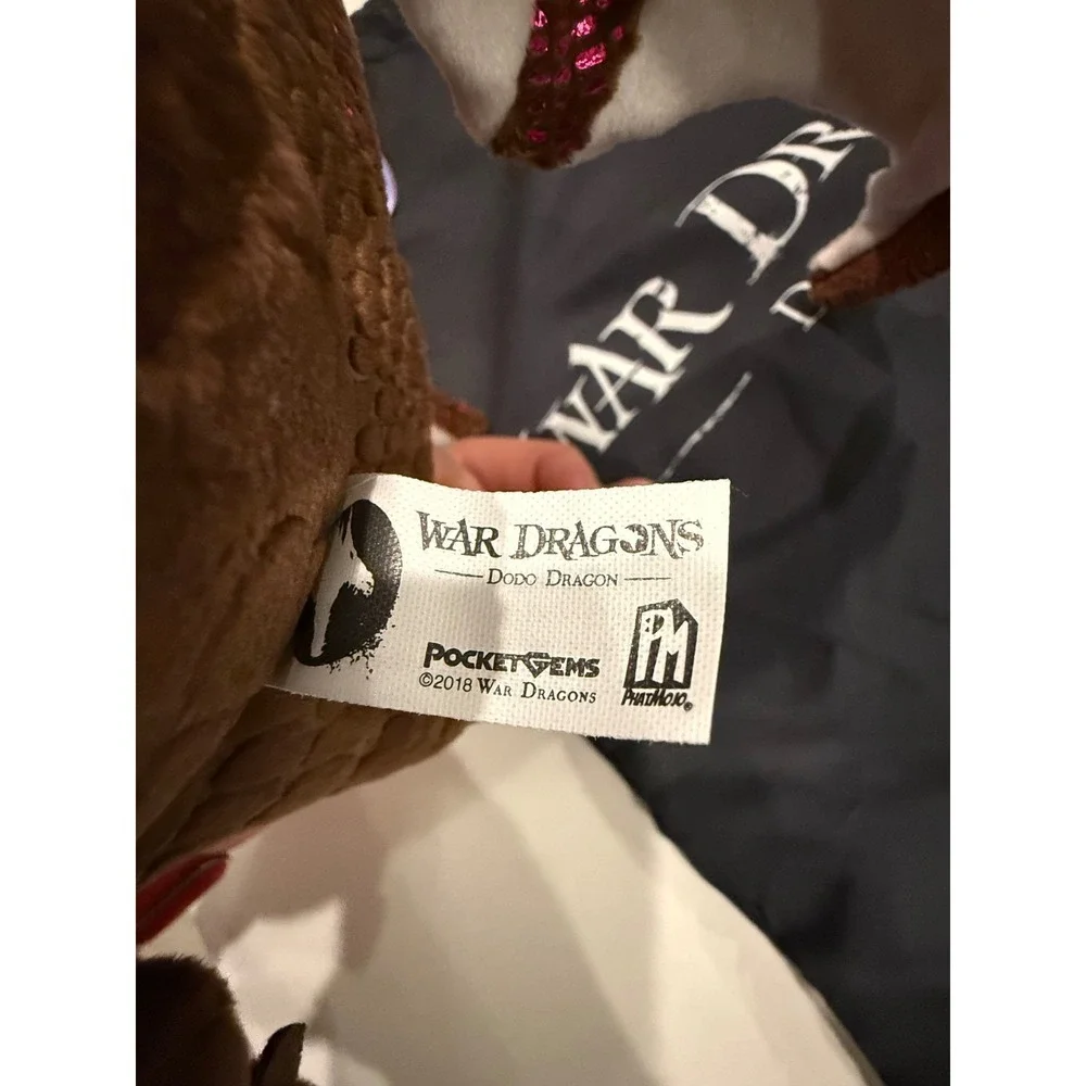 Rare‎ War Dragons Dodo Dragon Plush Pocket Gems Pocket Gems 2018 With Bag NEW